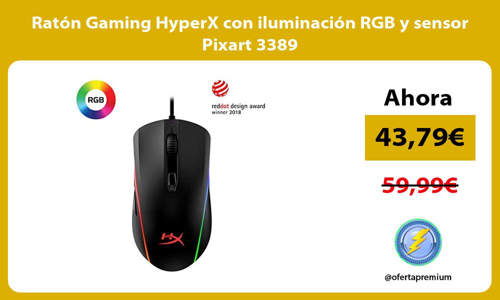 Ratón Gaming HyperX con iluminación RGB y sensor Pixart 3389