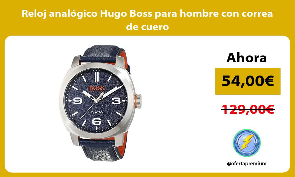 Reloj analógico Hugo Boss para hombre con correa de cuero