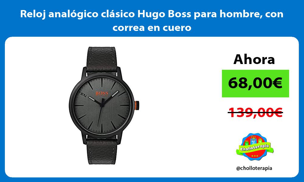 Reloj analógico clásico Hugo Boss para hombre con correa en cuero