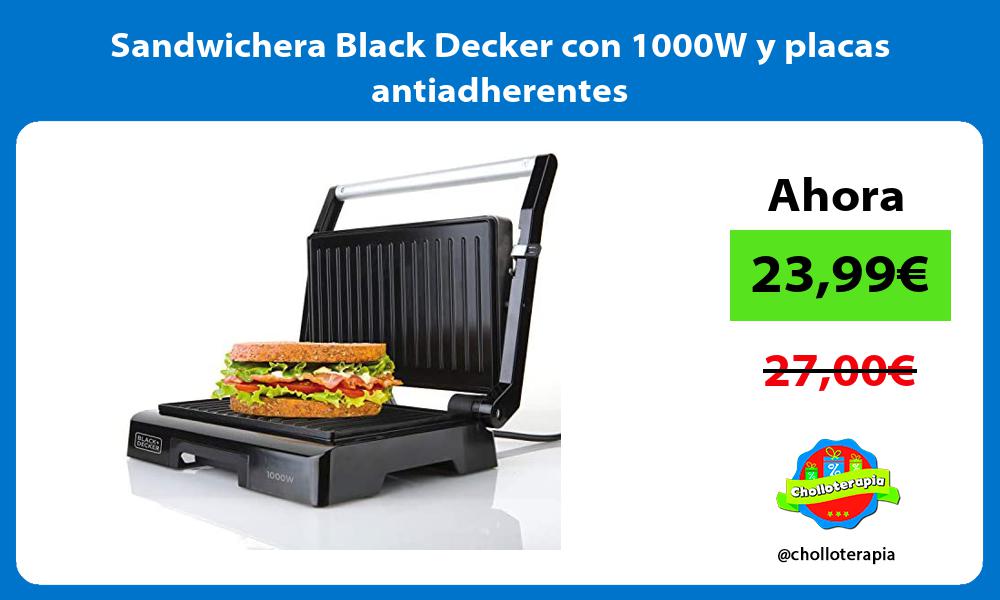 Sandwichera Black Decker con 1000W y placas antiadherentes