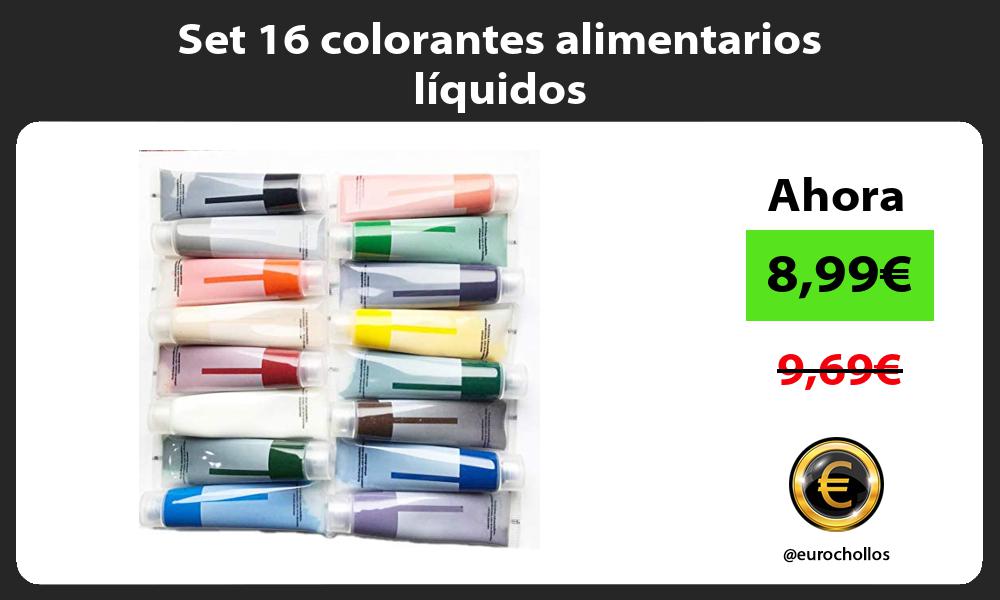 Set 16 colorantes alimentarios líquidos