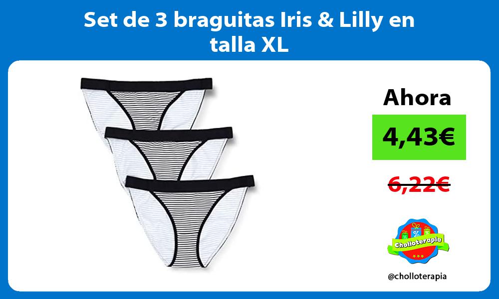 Set de 3 braguitas Iris Lilly en talla XL