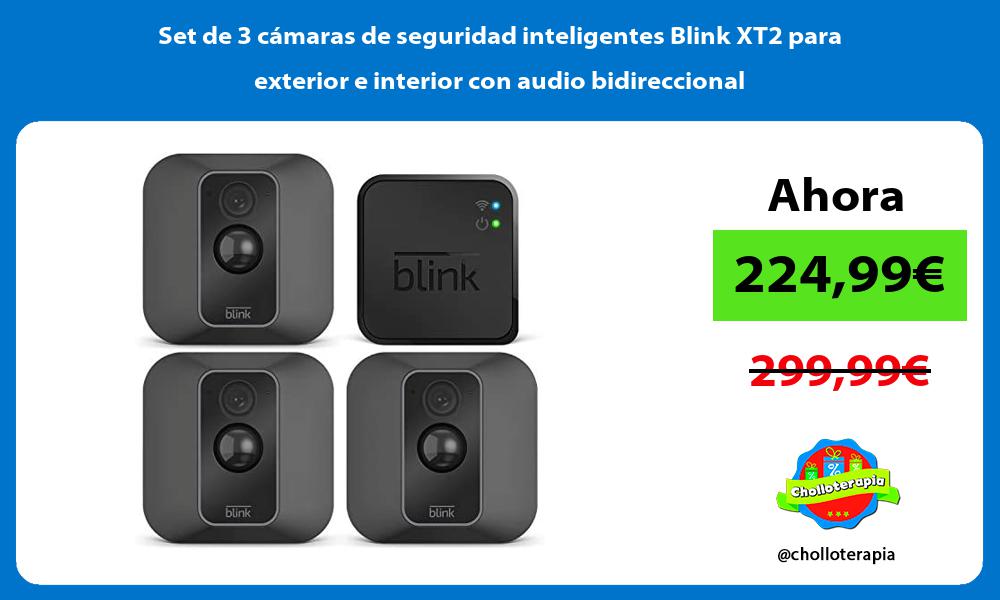 Set de 3 cámaras de seguridad inteligentes Blink XT2 para exterior e interior con audio bidireccional