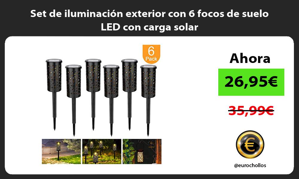 Set de iluminación exterior con 6 focos de suelo LED con carga solar