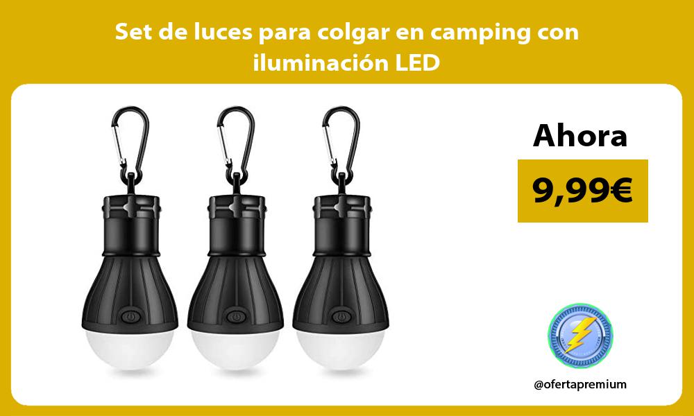 Set de luces para colgar en camping con iluminación LED