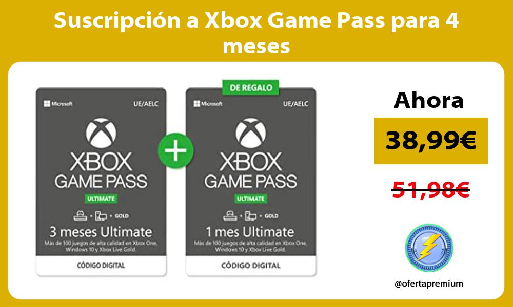 Suscripción a Xbox Game Pass para 4 meses