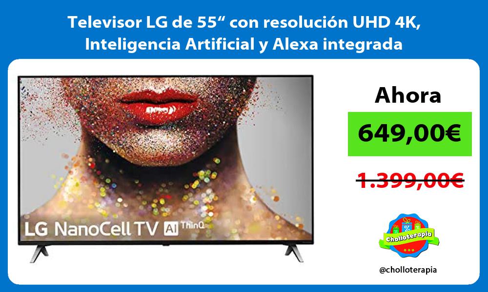 Televisor LG de 55“ con resolución UHD 4K Inteligencia Artificial y Alexa integrada