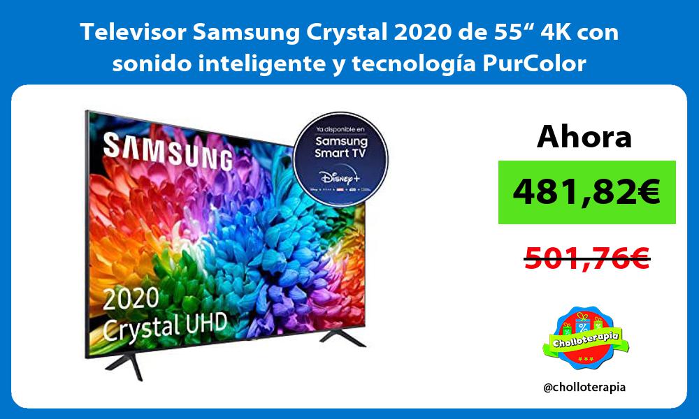 Televisor Samsung Crystal 2020 de 55“ 4K con sonido inteligente y tecnología PurColor