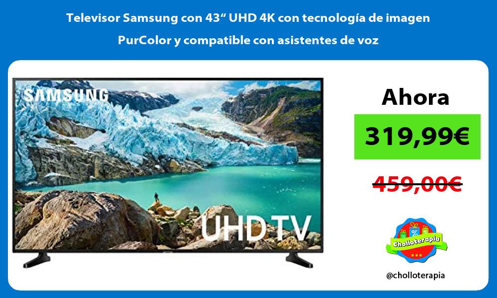 Televisor Samsung con 43“ UHD 4K con tecnología de imagen PurColor y compatible con asistentes de voz