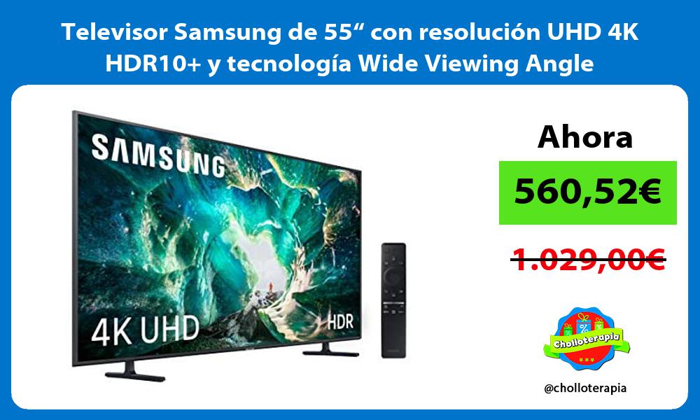Televisor Samsung de 55“ con resolución UHD 4K HDR10 y tecnología Wide Viewing Angle
