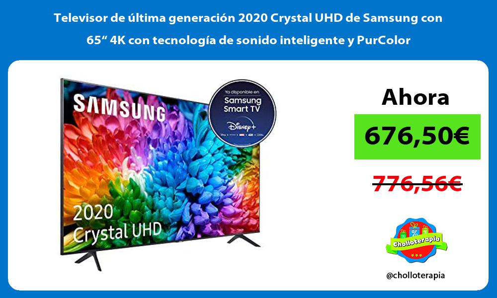 Televisor de última generación 2020 Crystal UHD de Samsung con 65“ 4K con tecnología de sonido inteligente y PurColor