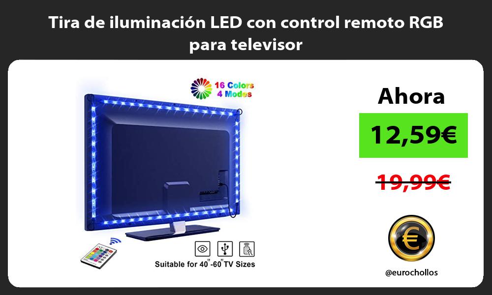 Tira de iluminación LED con control remoto RGB para televisor