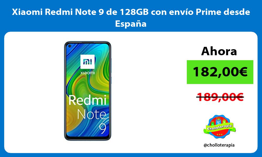 Xiaomi Redmi Note 9 de 128GB con envío Prime desde España