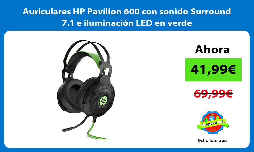 Auriculares HP Pavilion 600 con sonido Surround 7 1 e iluminación LED en verde