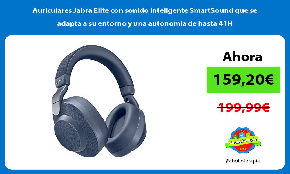 Auriculares Jabra Elite con sonido inteligente SmartSound que se adapta a su entorno y una autonomía de hasta 41H