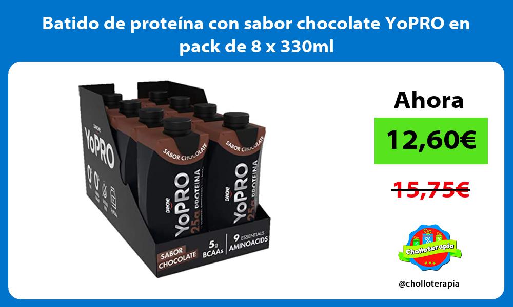 Batido de proteína con sabor chocolate YoPRO en pack de 8 x 330ml