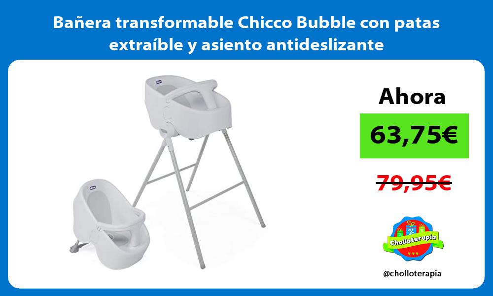 Bañera transformable Chicco Bubble con patas extraíble y asiento antideslizante