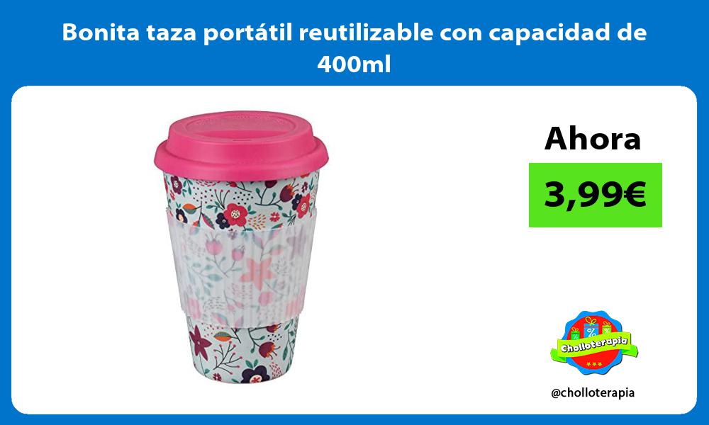 Bonita taza portátil reutilizable con capacidad de 400ml
