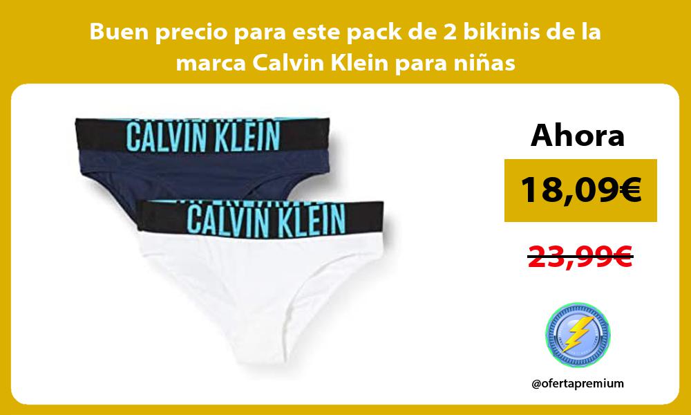 Buen precio para este pack de 2 bikinis de la marca Calvin Klein para niñas
