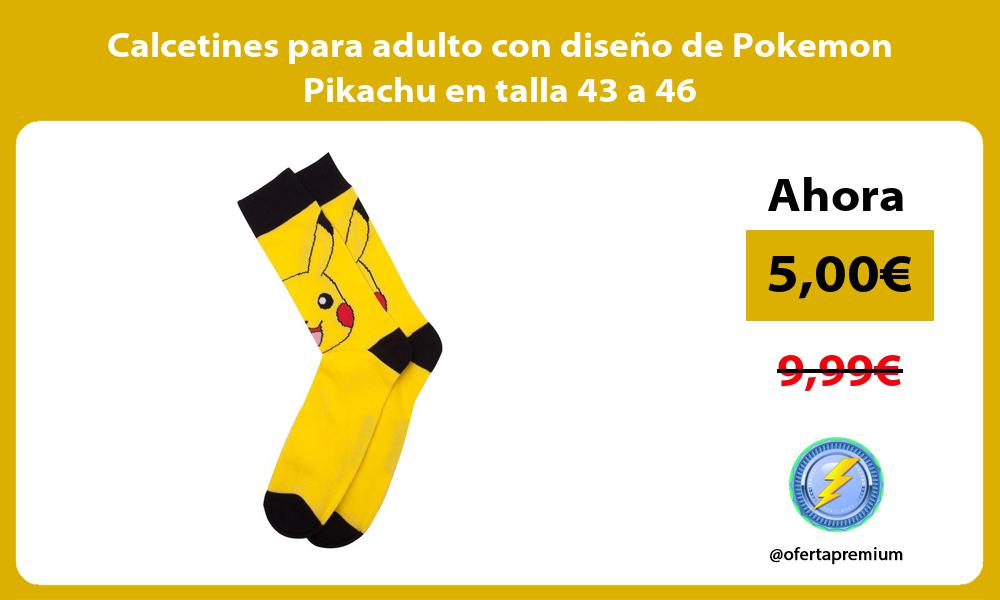 Calcetines para adulto con diseño de Pokemon Pikachu en talla 43 a 46