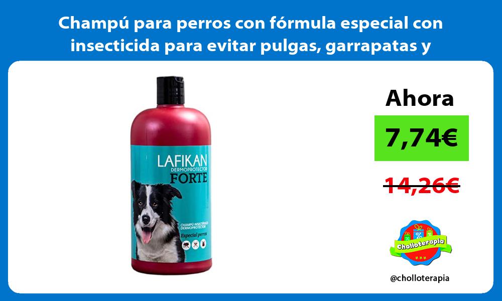 Champú para perros con fórmula especial con insecticida para evitar pulgas garrapatas y mosquitos
