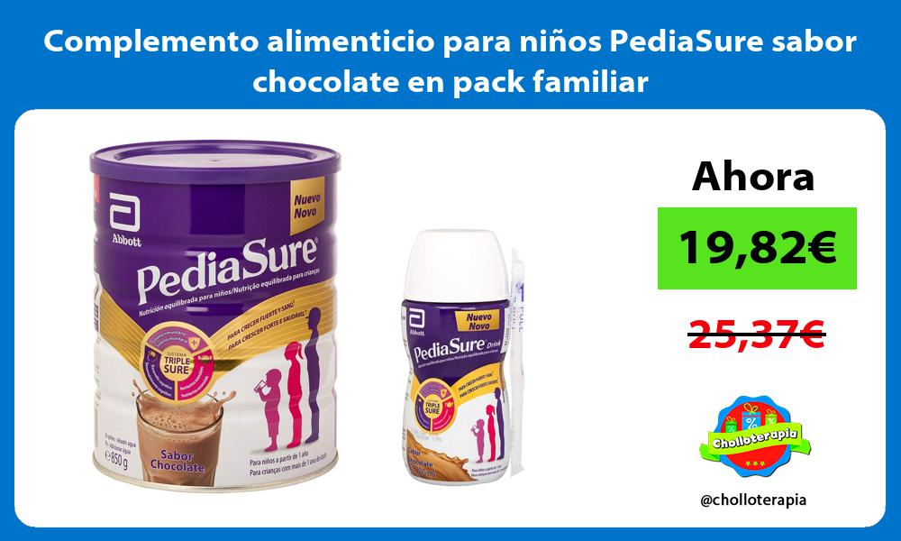 Complemento alimenticio para niños PediaSure sabor chocolate en pack familiar