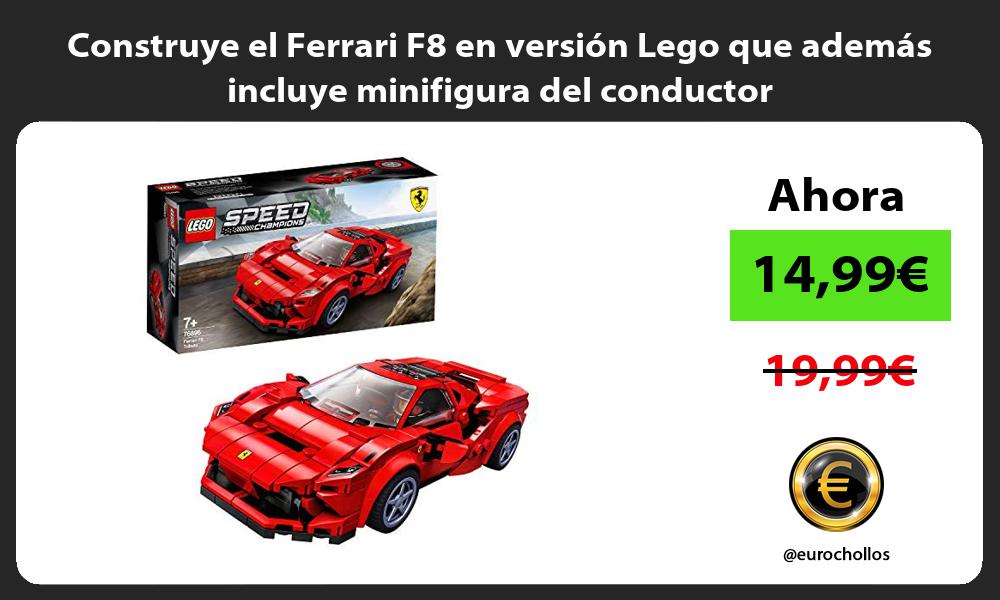 Construye el Ferrari F8 en versión Lego que además incluye minifigura del conductor