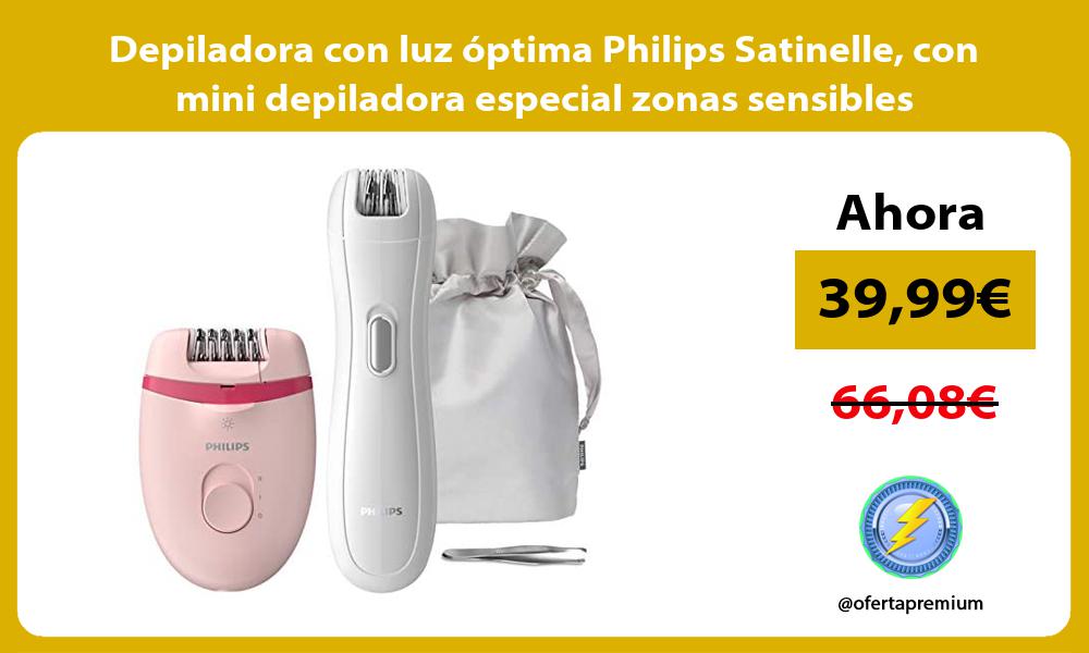 Depiladora con luz óptima Philips Satinelle con mini depiladora especial zonas sensibles