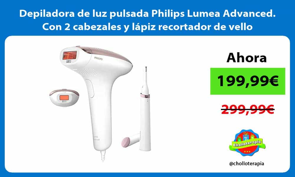 Depiladora de luz pulsada Philips Lumea Advanced Con 2 cabezales y lápiz recortador de vello