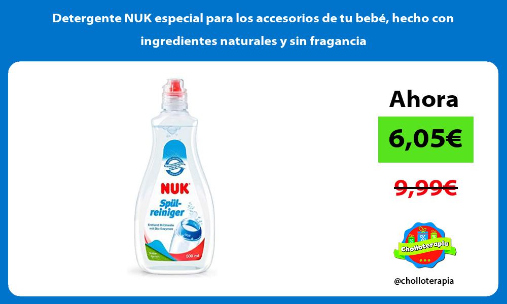 Detergente NUK especial para los accesorios de tu bebé hecho con ingredientes naturales y sin fragancia