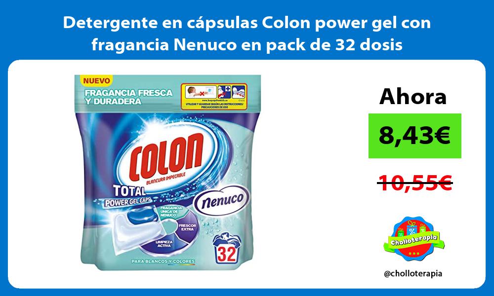 Detergente en cápsulas Colon power gel con fragancia Nenuco en pack de 32 dosis