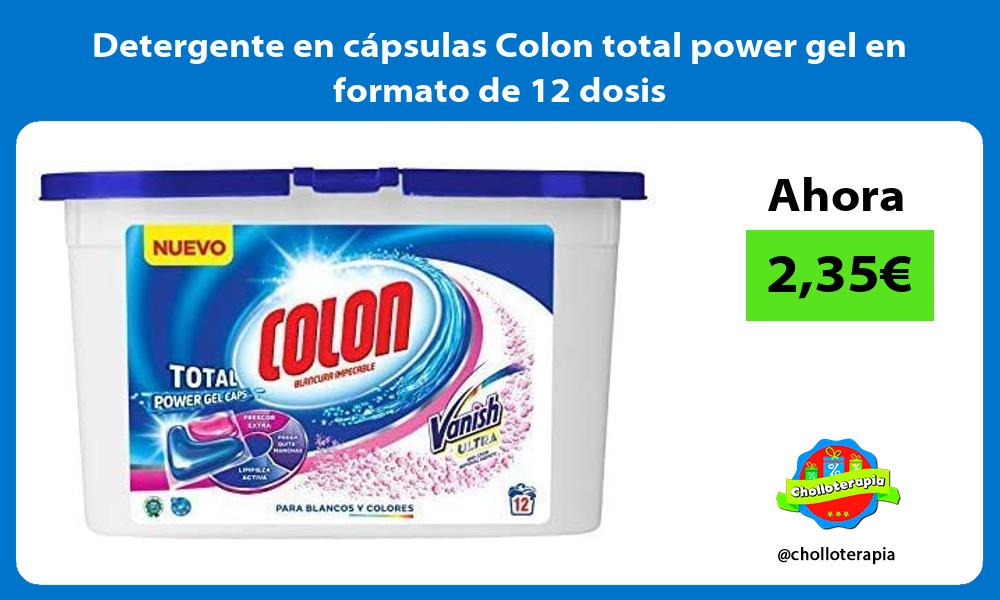 Detergente en cápsulas Colon total power gel en formato de 12 dosis