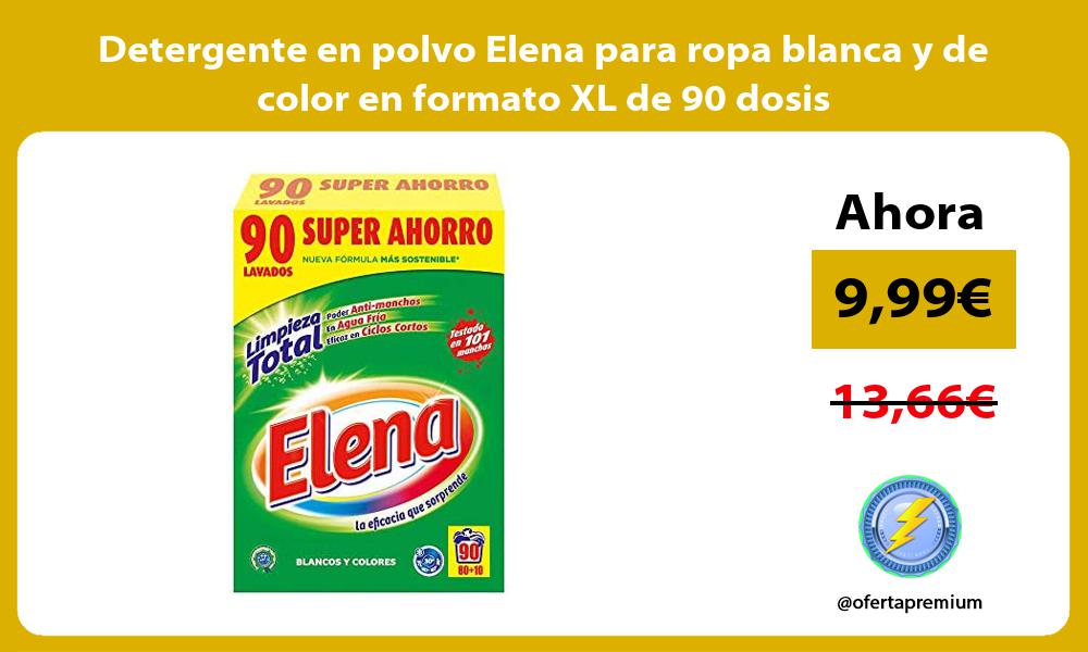 Detergente en polvo Elena para ropa blanca y de color en formato XL de 90 dosis