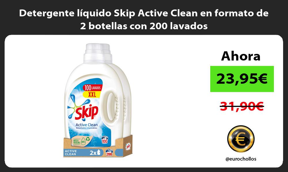 Detergente líquido Skip Active Clean en formato de 2 botellas con 200 lavados