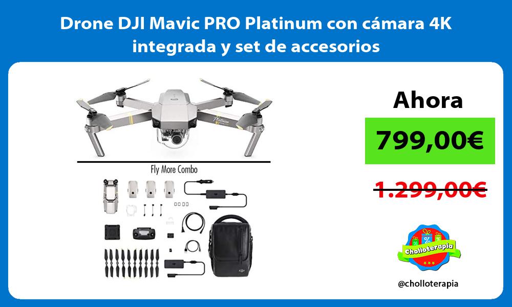 Drone DJI Mavic PRO Platinum con cámara 4K integrada y set de accesorios
