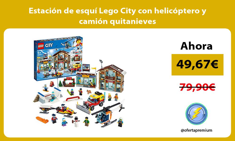 Estación de esquí Lego City con helicóptero y camión quitanieves