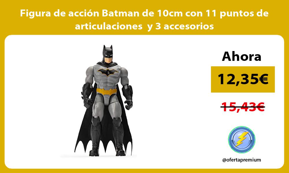 Figura de acción Batman de 10cm con 11 puntos de articulaciones y 3 accesorios