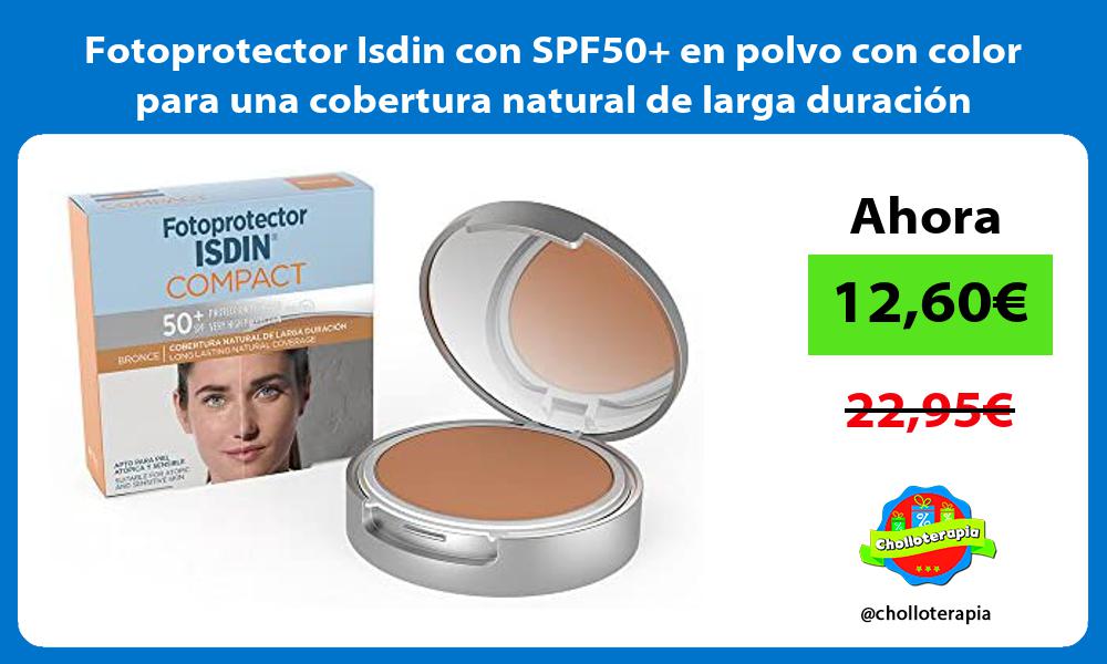 Fotoprotector Isdin con SPF50 en polvo con color para una cobertura natural de larga duración