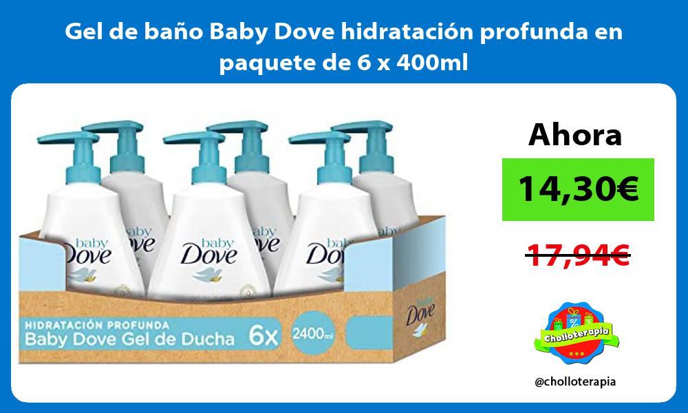 Gel de baño Baby Dove hidratación profunda en paquete de 6 x 400ml