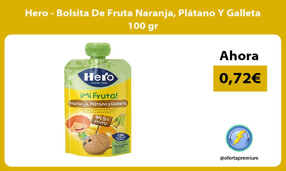 Hero Bolsita De Fruta Naranja Plátano Y Galleta 100 gr
