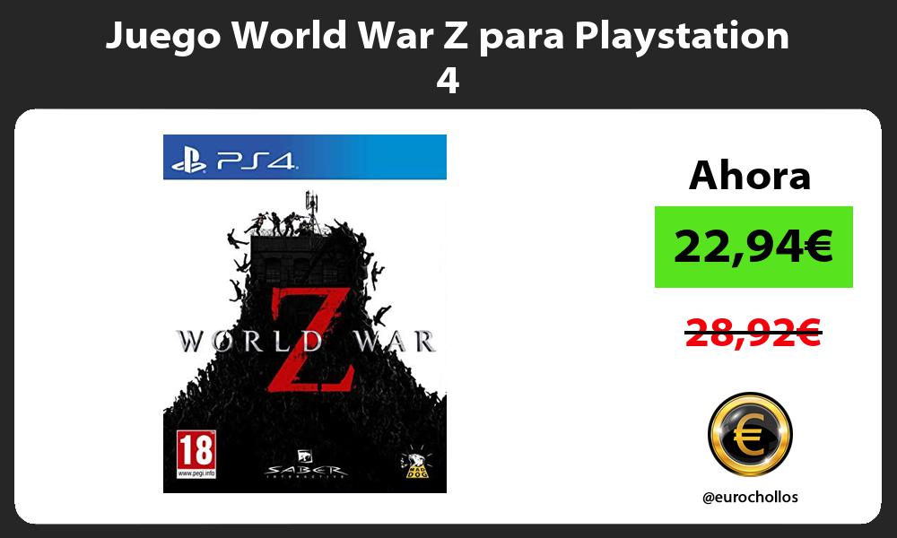 Juego World War Z para Playstation 4
