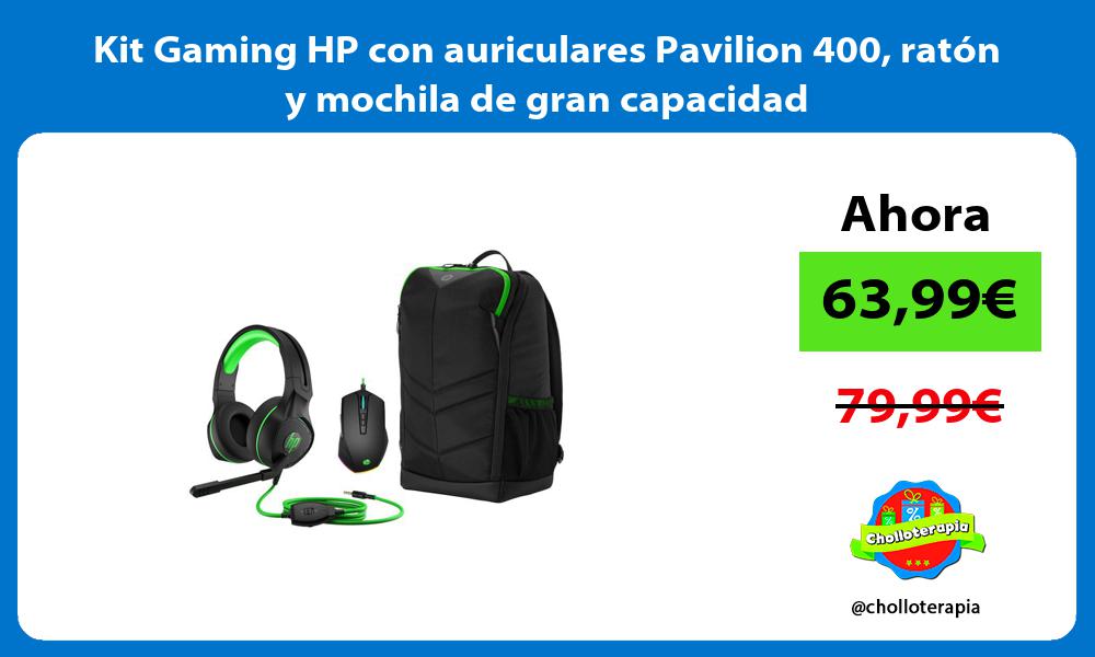 Kit Gaming HP con auriculares Pavilion 400 ratón y mochila de gran capacidad