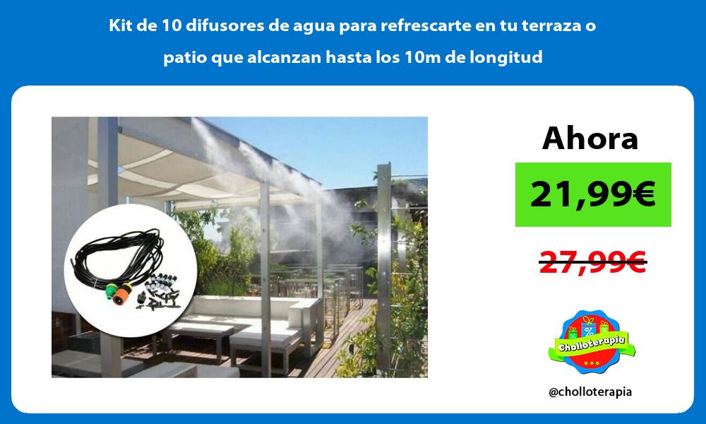 Kit de 10 difusores de agua para refrescarte en tu terraza o patio que alcanzan hasta los 10m de longitud