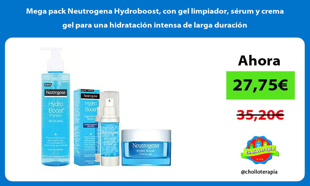 Mega pack Neutrogena Hydroboost con gel limpiador sérum y crema gel para una hidratación intensa de larga duración