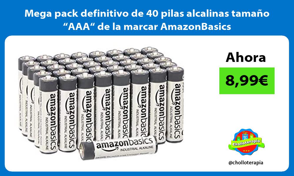 Mega pack definitivo de 40 pilas alcalinas tamaño “AAA“ de la marcar AmazonBasics