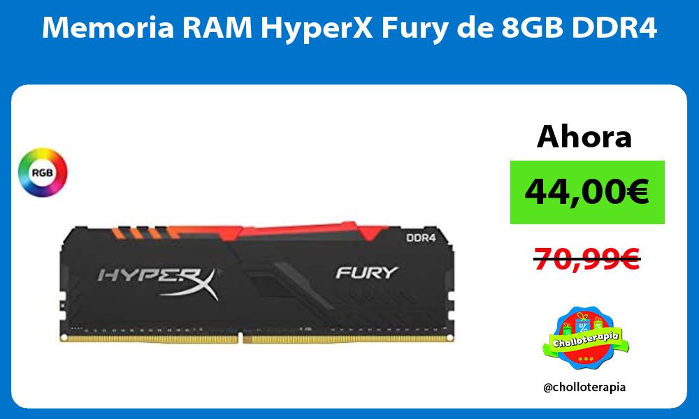 Memoria RAM HyperX Fury de 8GB DDR4
