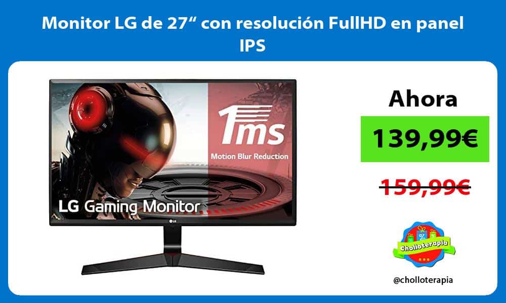 Monitor LG de 27“ con resolución FullHD en panel IPS