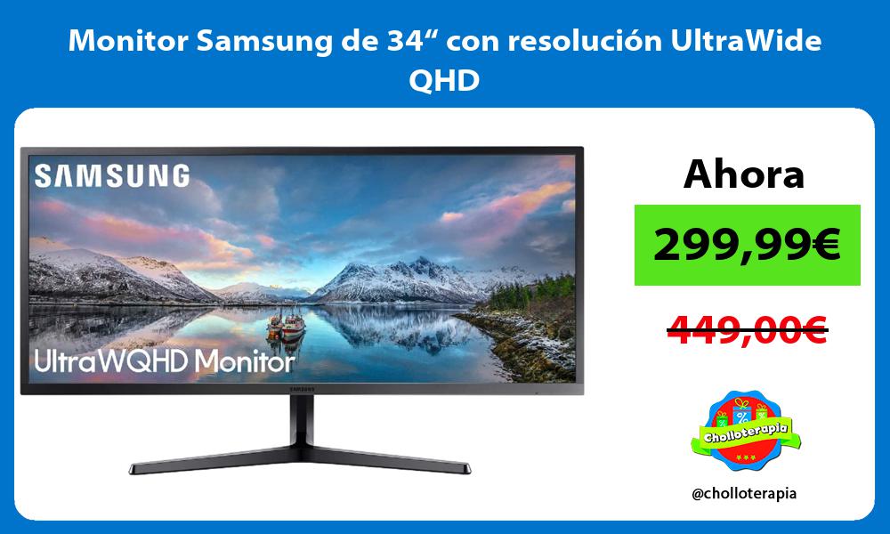 Monitor Samsung de 34“ con resolución UltraWide QHD