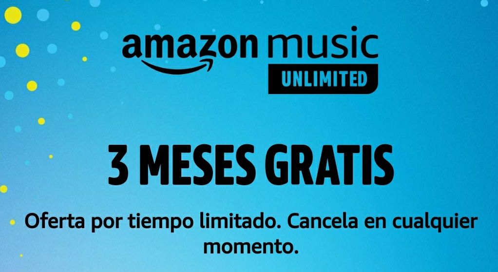 Nueva pedazo de promoción en Amazon Music UNLIMITED en la que disfrutarás de 3 meses de forma gratuita con todo el servicio musical al completo