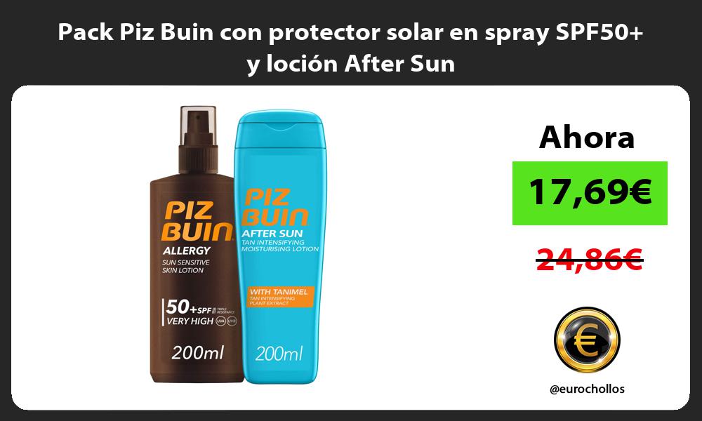 Pack Piz Buin con protector solar en spray SPF50 y loción After Sun